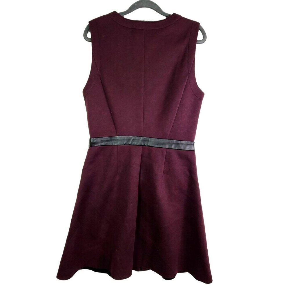 Robert Rodriguez Plumb Neoprene Sleeveless A-Line Dress Front Zip Zip Pockets 10 - Picture 2 of 11